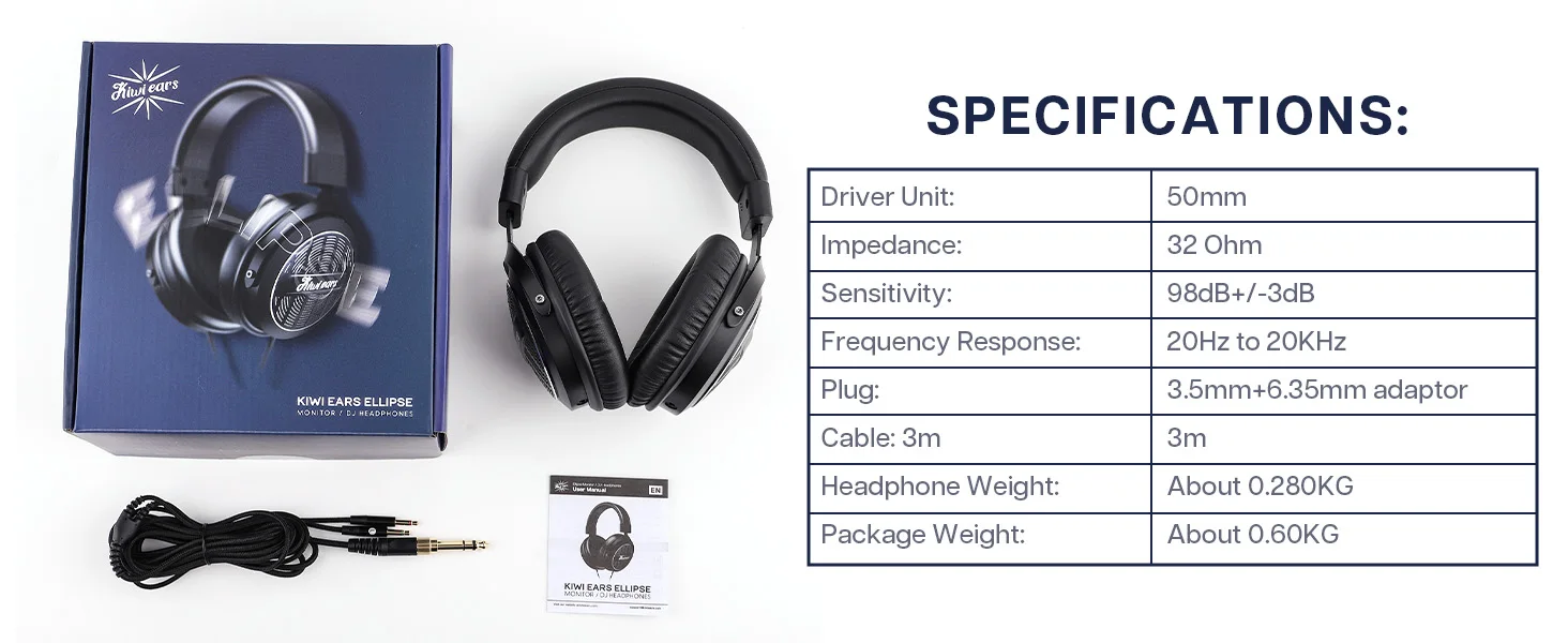 Linsoul Kiwi Ears Ellipse Dynamic Driver-Kopfhörer in Studioqualität mit komfortablem Design und aufsteckbarem Kabeldesign – Detail 5