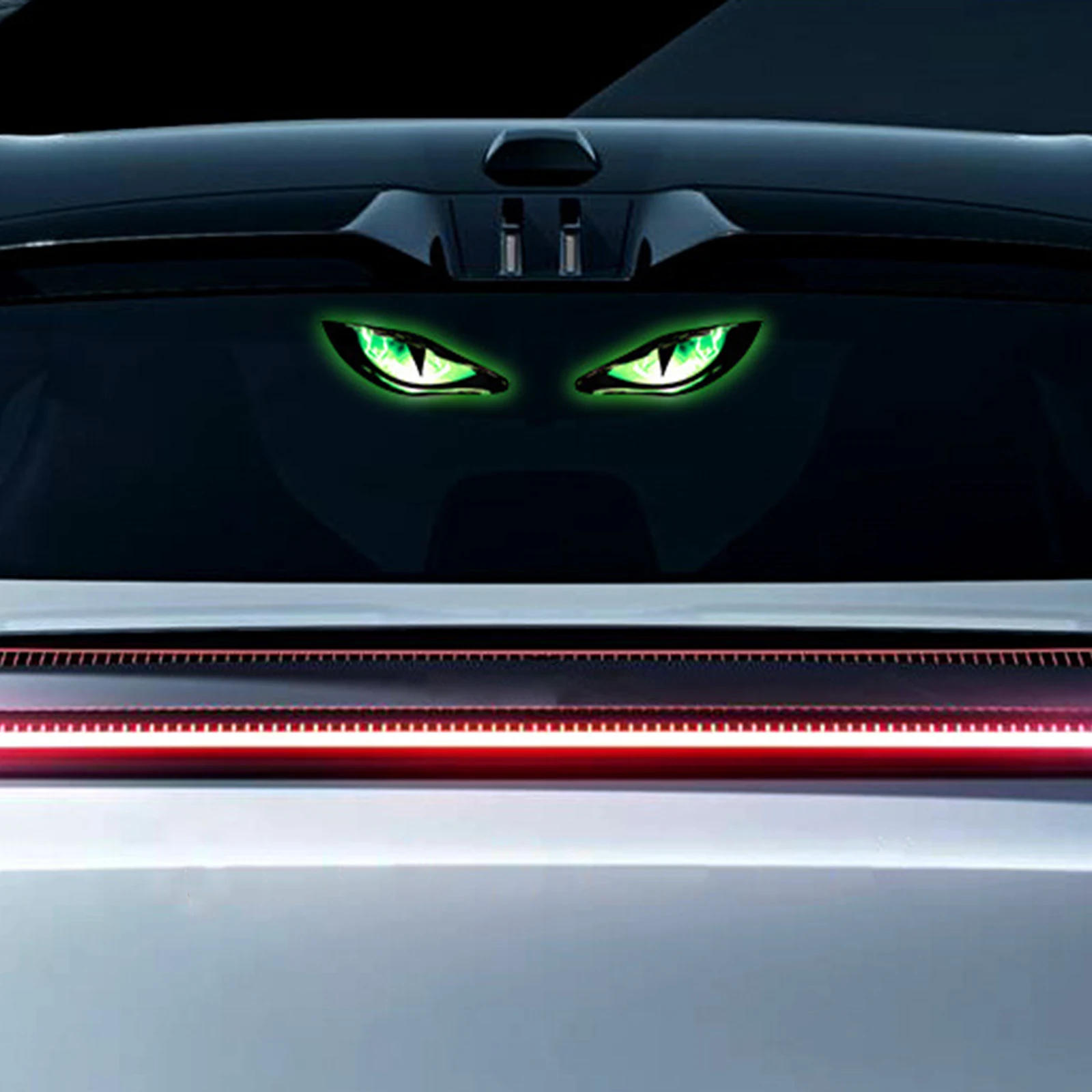 2PCS Animated Devil Eyes Light No Drill Dynamic Windshield Ambient Lamp Wireless Car Lamp for Suv Truck Van Rv Roadside Safety