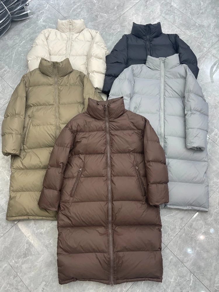 Jaqueta de inverno feminina sólida plus size estilo longo gola com zíper casacos quentes outono high street outerwear jaqueta de inverno