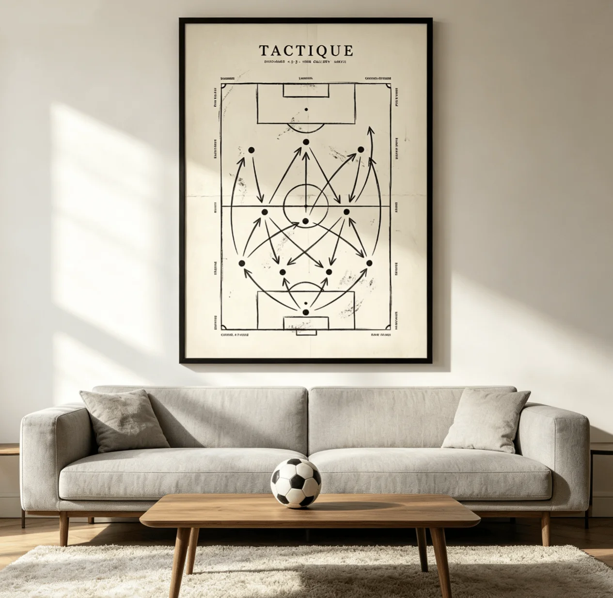 Tactical Dance Diagram Wall Art Canvas Prints, Vintage Football Posters, Retro Sports Decor for Bedroom Man Cave Study Decor