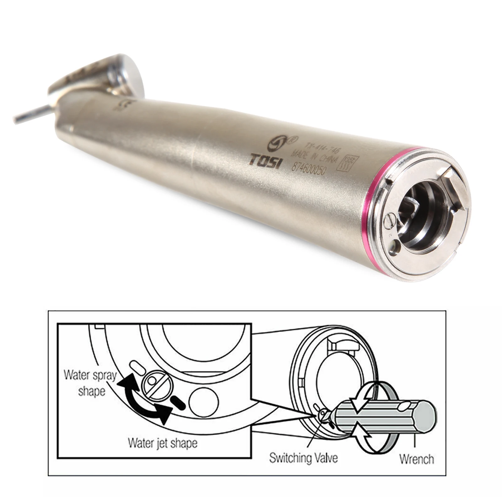 Dental 1:4.2 Contra Angle Increasing Low Speed Turbina Handpiece Dental 45 Degree 4 Water Spray Fiber Optic Increasing Handpiece