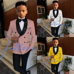 Suit for Boys Double Breasted Blazer Wedding Tuxedo 2 Piece Suit Formal Party Dress Kids Jacket Pants