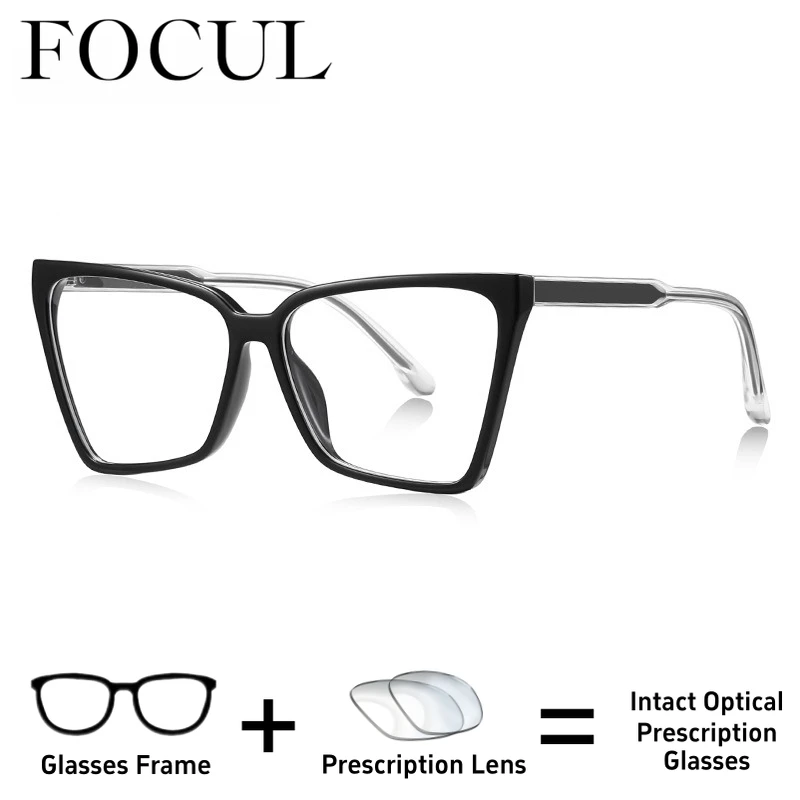 FOCUL Stylish Appearance Cat Eye Glasses Progressive Photochromic Myopia Eyeglasses Customization Prescription Optical Eyewear