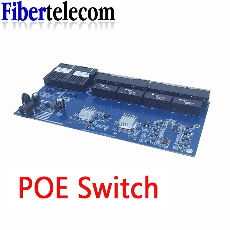 مفتاح جيجابت ebit ، ألياف بصرية ، وضع فردي ، منفذ UTP ، لوح ba ، PCBA ، 8 RJ45 ، 2 SC ، 10 m ،