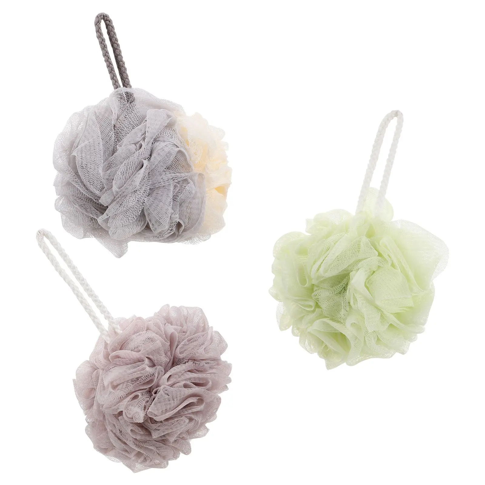 

3 Pcs Bath Ball Flower Washable Makeup Remover Pads Shower Back Scrubbing Tool Supple Body Scrubbers Showering Child