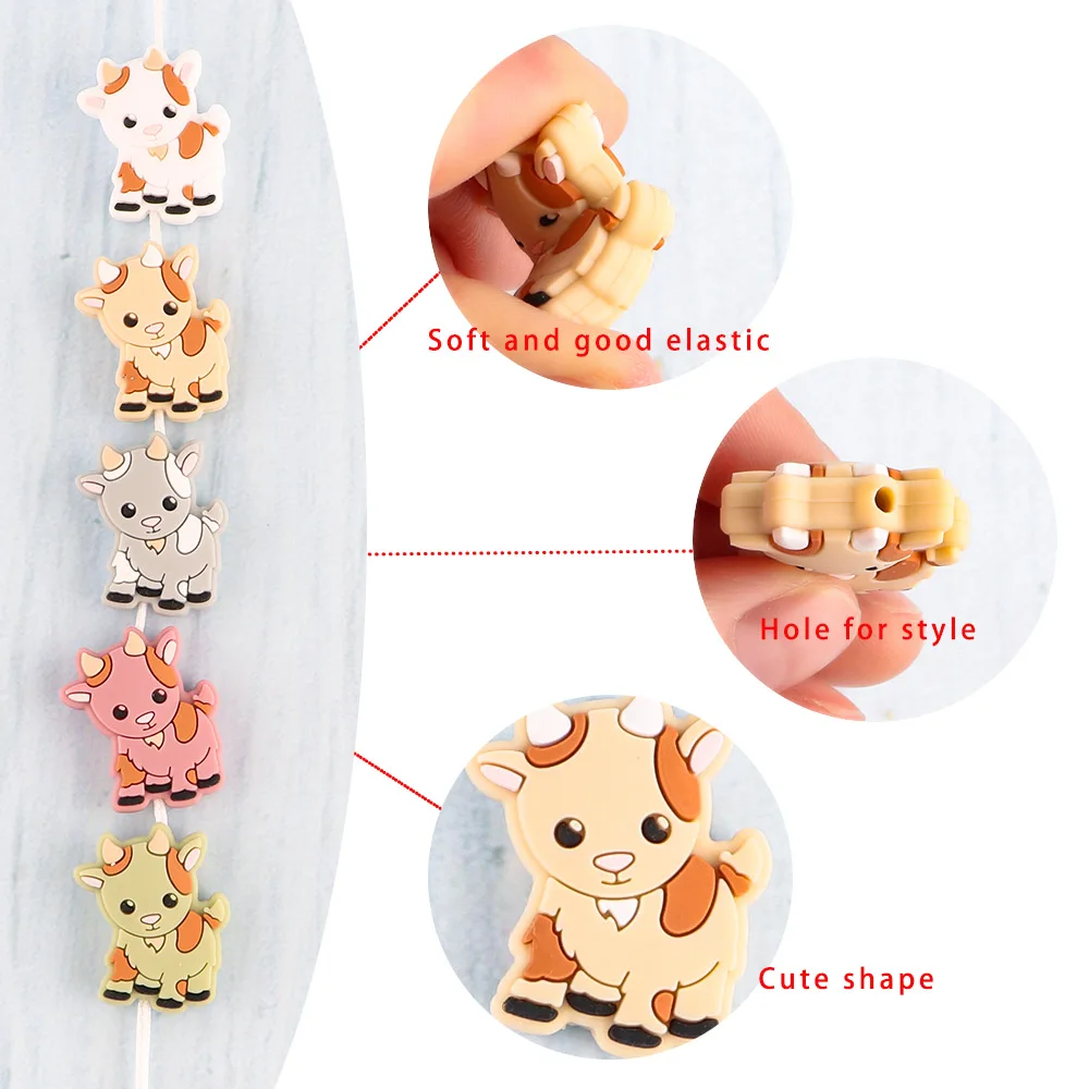 5/10 قطعة سيليكون الأغنام الصغيرة البؤري الخرز لصنع المجوهرات عقد دي اي واي سوار أقراط المفاتيح الخ اكسسوارات