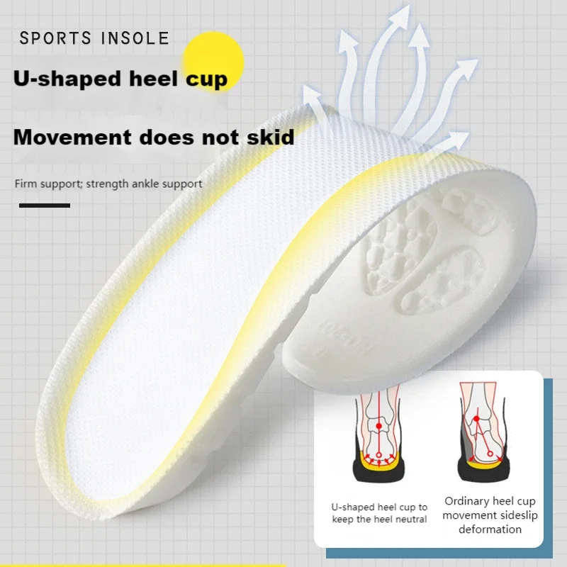 1Pair Sports Insoles Men Women Comfort Running Tennis Insole for Shoes Memory Foam Sneakers Shoe Pads Shock Absorbing Shoe Sole