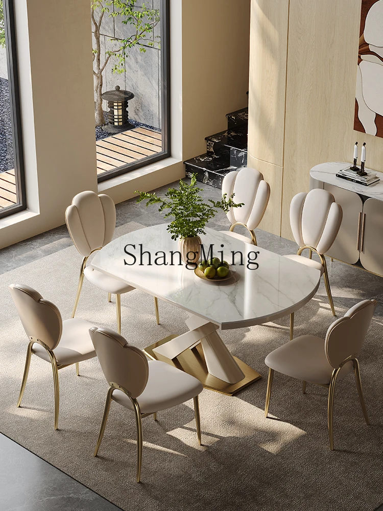 

CL apartment cream wind retractable dual-purpose dining table modern simple household round table