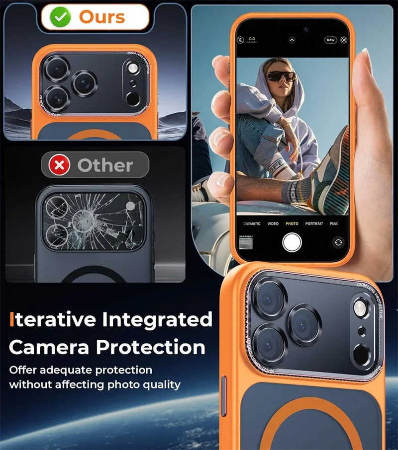 เคสแม่เหล็กสำหรับ Magsafe iPhone 17 Air 16 15 14 13 Pro Max Plus 17Pro 17Air 16Pro พร้อมปุ่มควบคุมกล้องแบบแม่เหล็ก