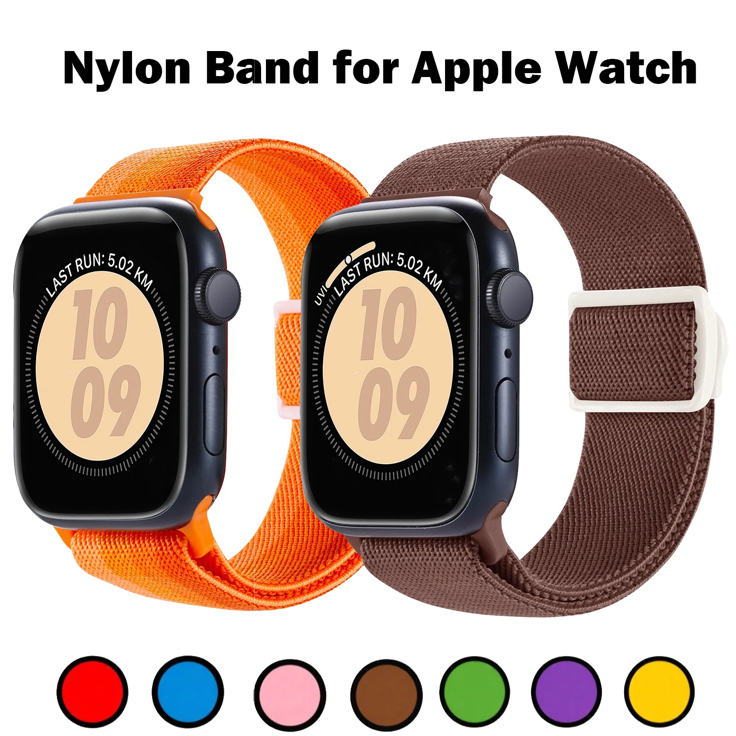 Dehnbares Nylonarmband für Apple Watch 46mm 45mm 44mm 41mm 40mm 42mm Leichtes Atmungsaktives Armband für iWatch Series 11 10 9 8 7 6 5