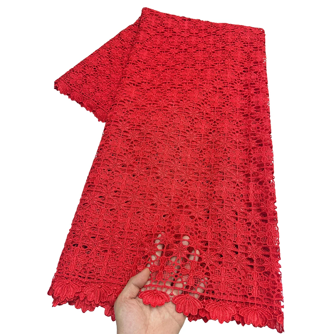 

2026 новейший африканский шнур, гипюровая кружевная ткань с кристаллами, кружевная ткань высокого качества, нигерийский водорастворимый материал для шитья