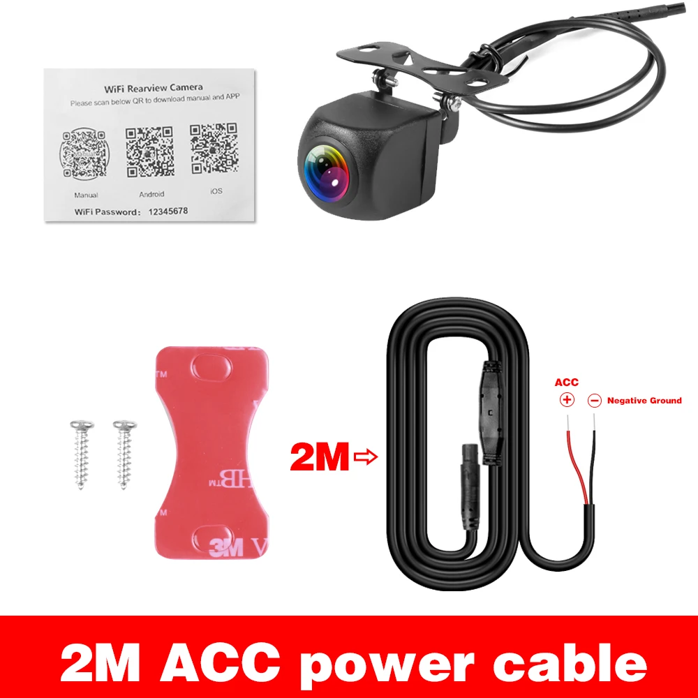 Auto Achteruitrijcamera Wifi HD 170 Graden Achteruitrijcamera Draadloze Waterdichte Wifi Backup Camera 12 V 24 V voor Android Ios