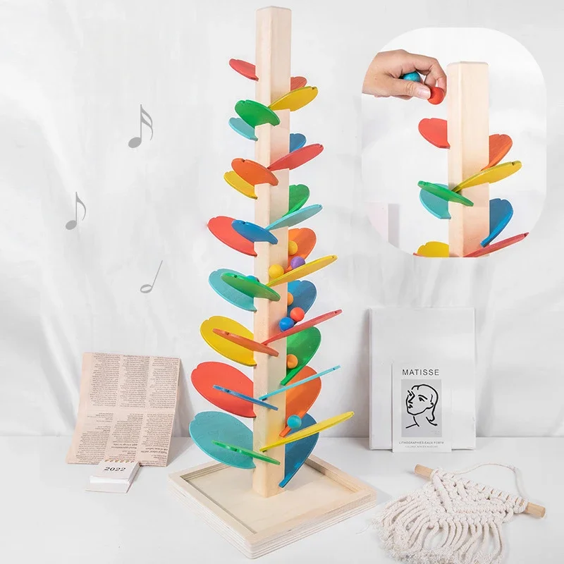 Montessori Wooden Rainbow Petals Music Tree Building Blocks Toy Magic Creative Children Educational Toys Birthday Xmas Gifts