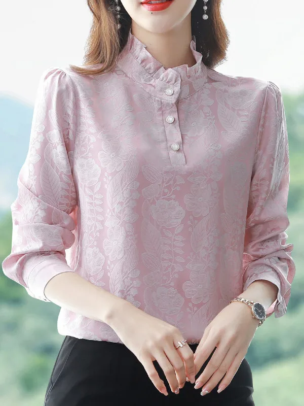 Ele Long Sve Silk irt Donna Premium Marchio europeo Mamma Pesante Vera seta irt Guangzhou Tredicesimo Fac