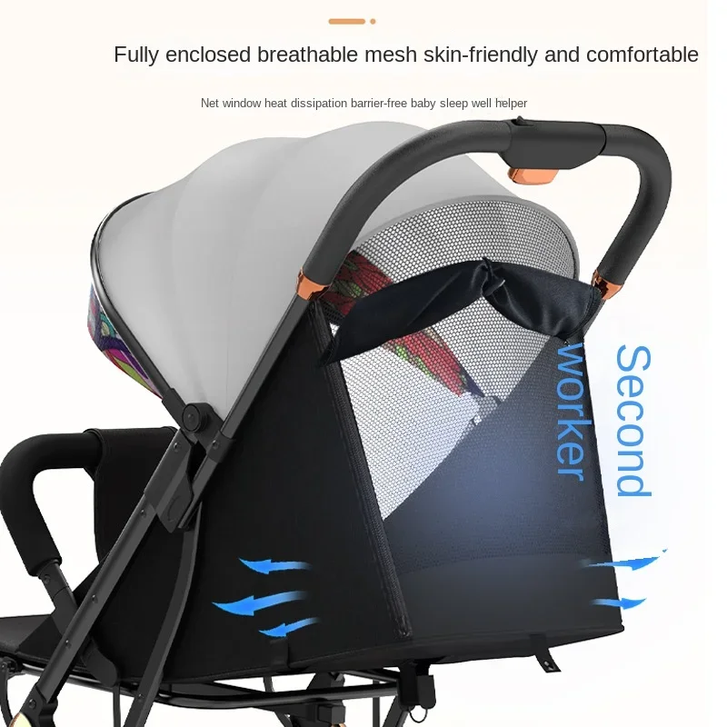 High Landscape Stroller Four-wheeled Travel Stroller Newborn Baby Scooter Lightweight Folding Can Be on The Plane Baby Stroller