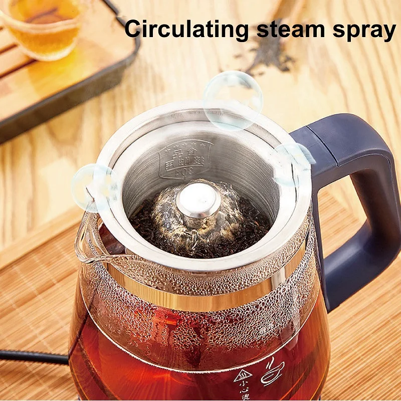 110V 220V Home Tea Maker Black Tea Pu\'er Steaming Teapot Portable Automatic Thermal Keep Warm Steam Boiling Teapot Health Pot 1L