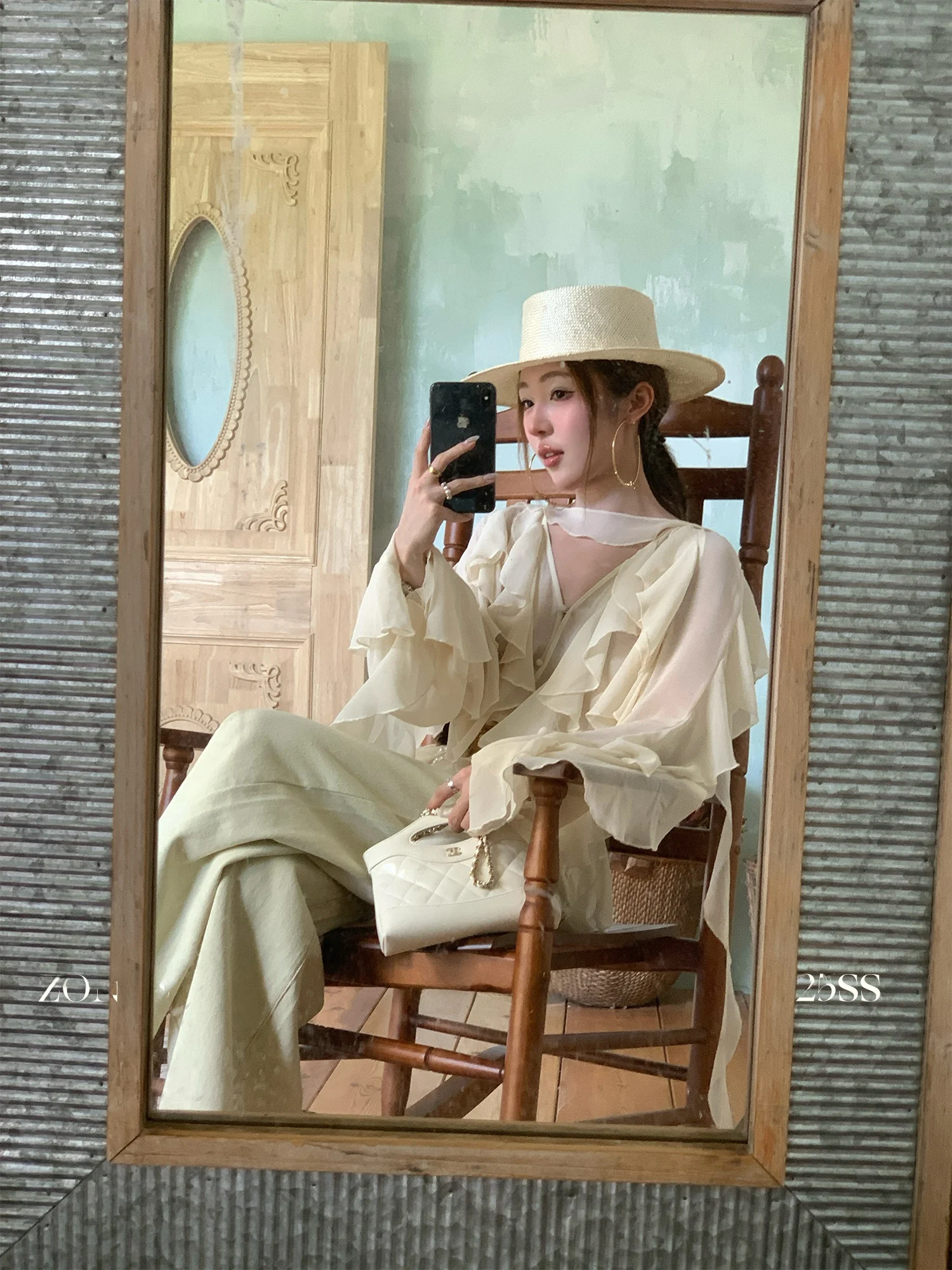 

Zoneelea Song yun Гермионы's Diary Staed irt Женский дизайн Sensation Top French Sle Свободный крой Long Sve V-Ne