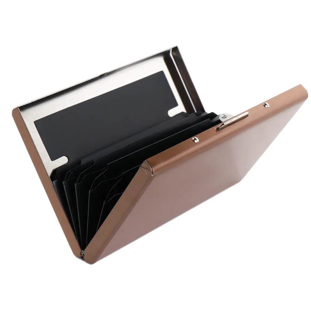 อุปกรณ์เสริมกล่องบัตรเครดิต Multi-Card Bit 6 ใบผู้ถือบัตรธุรกิจ Bank Card Case RFID ผู้ถือบัตรการ์ด Antimagnetic กรณี
