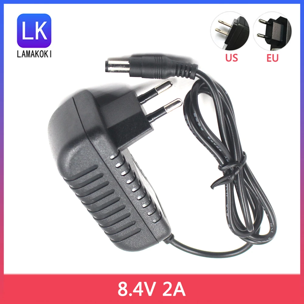 High Quality 100-240V 8.4V 2A Polymer Lithium Battery Charger 8.4V 2A Charger Power 8.4V 2A With Led Indicator EU Plug US Plug