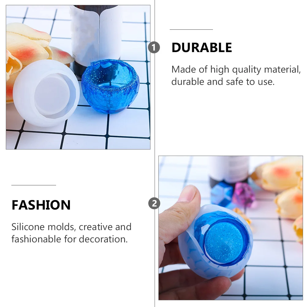 2Pcs Rhombus Small Bowl Mold Silicone DIY Tableware Molds for Handmade Crystal Epoxy Bowls Creative Crafting Tools