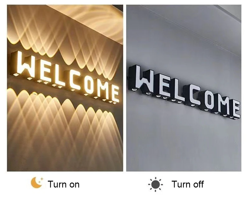 Outdoor IP65 Waterproof Wall Light Indoor Lighting Home Decor Advertising Words for Shop Restaurant 26 Letters Model Wall Lamp view 3