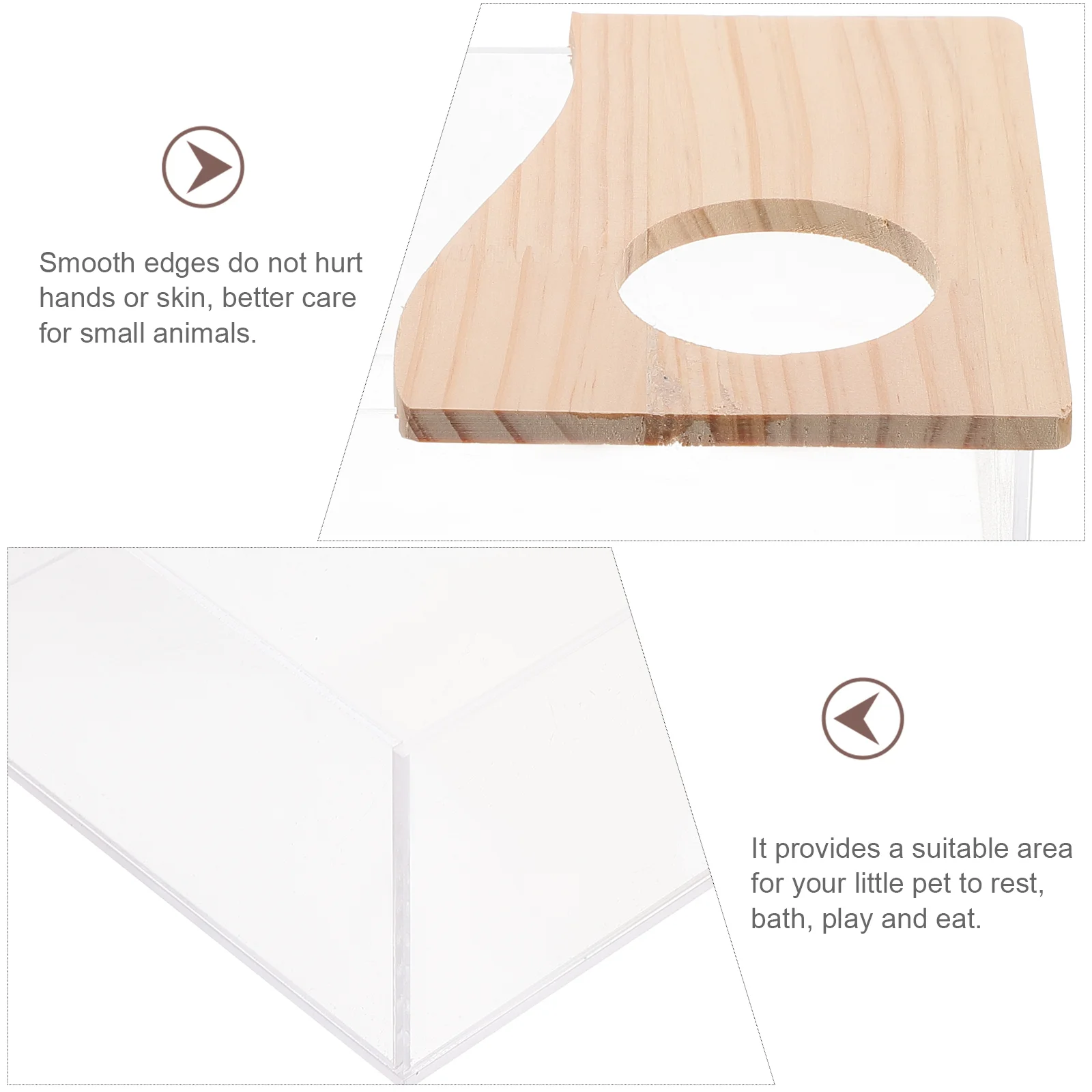 Transparent Acrylic Urine Tray Sand Bath Tray Hamster Toilet Small Animals Shower Basin Cages Pet Supplies Bathtub Box