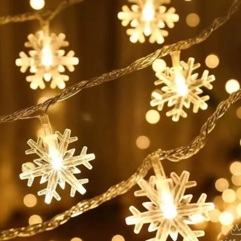 40/20/10 LED USB Christmas Hanging Snowflake Light, Holiday Christmas Tree Fairy Decoration Light String, Wedding,birthday Party
