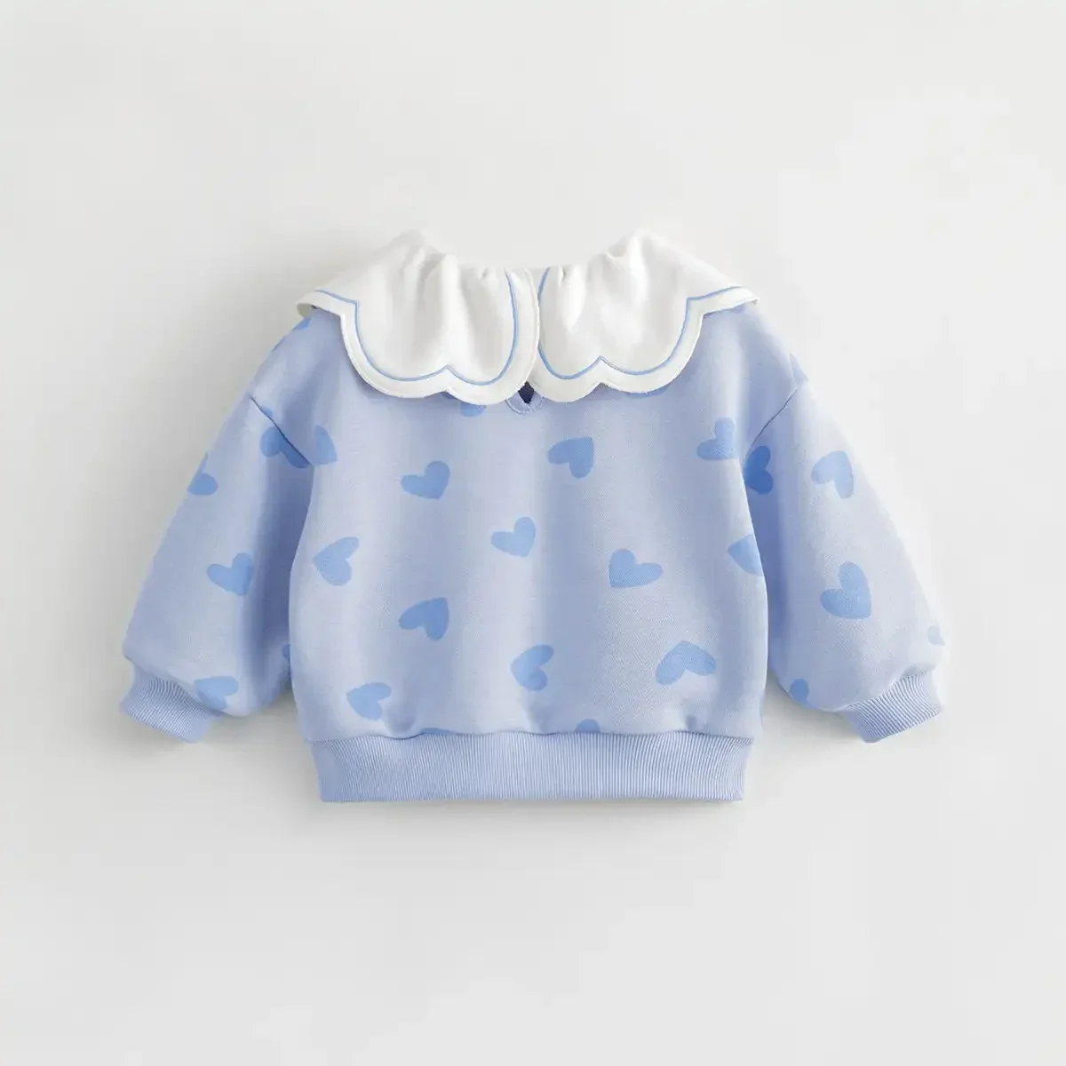 MARC&JANIE Baby Girls Lapel Collar Jacquard Print Sweatshirts for Spring & Autumn 231592