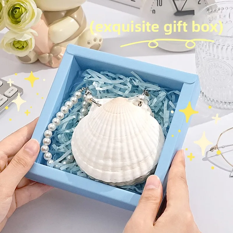 Pure White Natural Seashell Handmade Eco Friendly Beach Souvenir Premium Mini Journal Notebook for Portable Note Taking