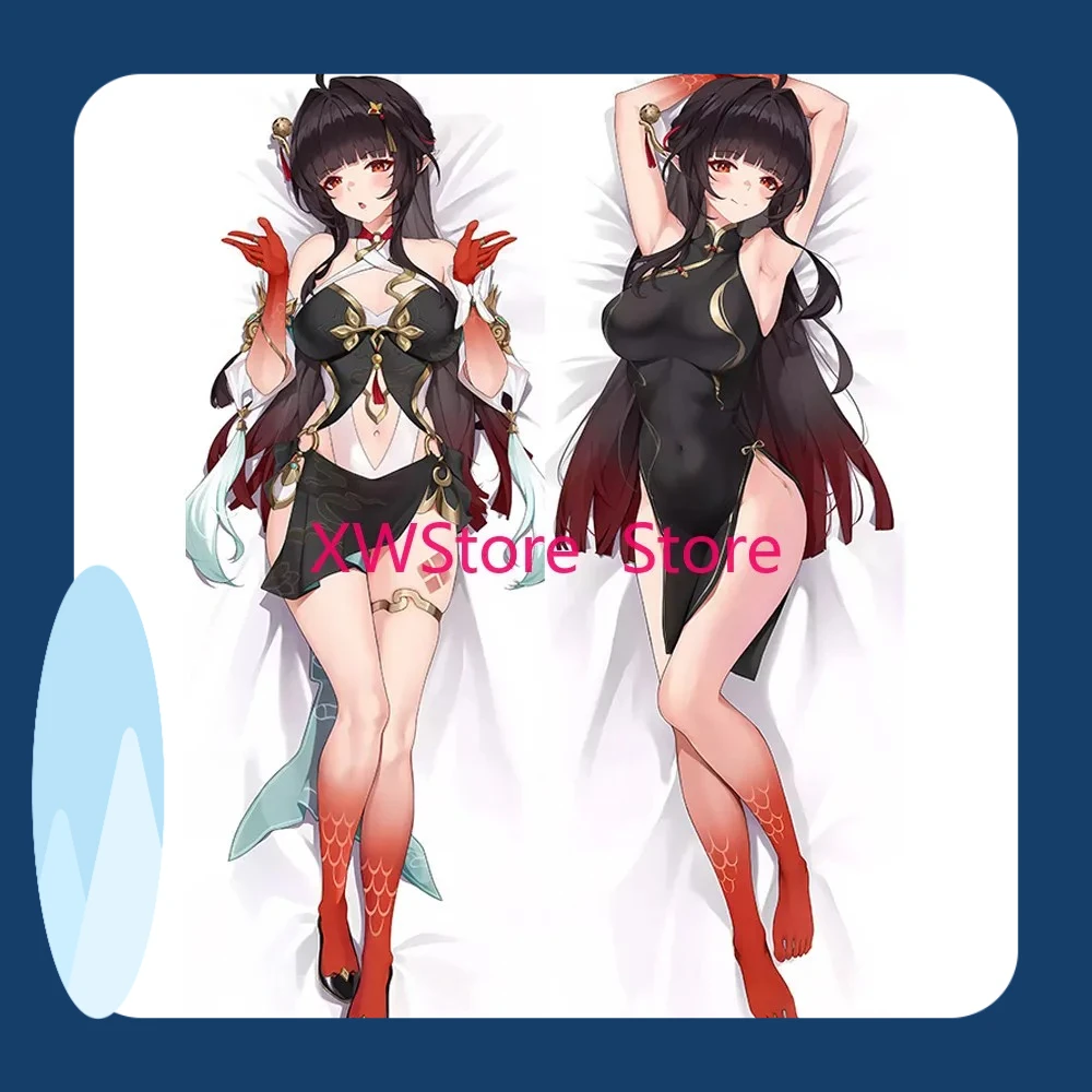 

New Style Dakimakura Pillow Case Honkai: Star Rail Lingsha Double Side Printed Long Hugging Body Cushion Cover Anime