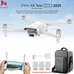 FIMI X8 TELE MAX Drone 4K HDR 60fps 5.0 Roklink 20KM Range 3-Axis Gimbal Camera Professional GPS RC Quadcopter 2025 New Arrivals