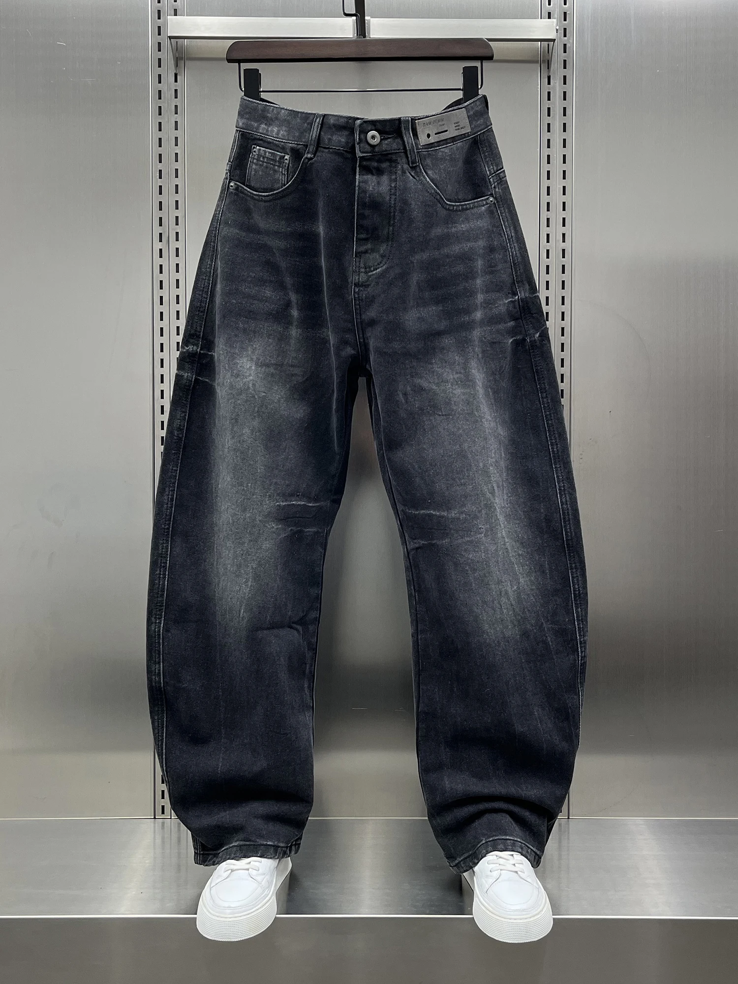 

Retro American Gradient Washed Jeans Men's Straight Leg Casual Pants Youth Trendy Autumn New Style Watered-down Blue Denim