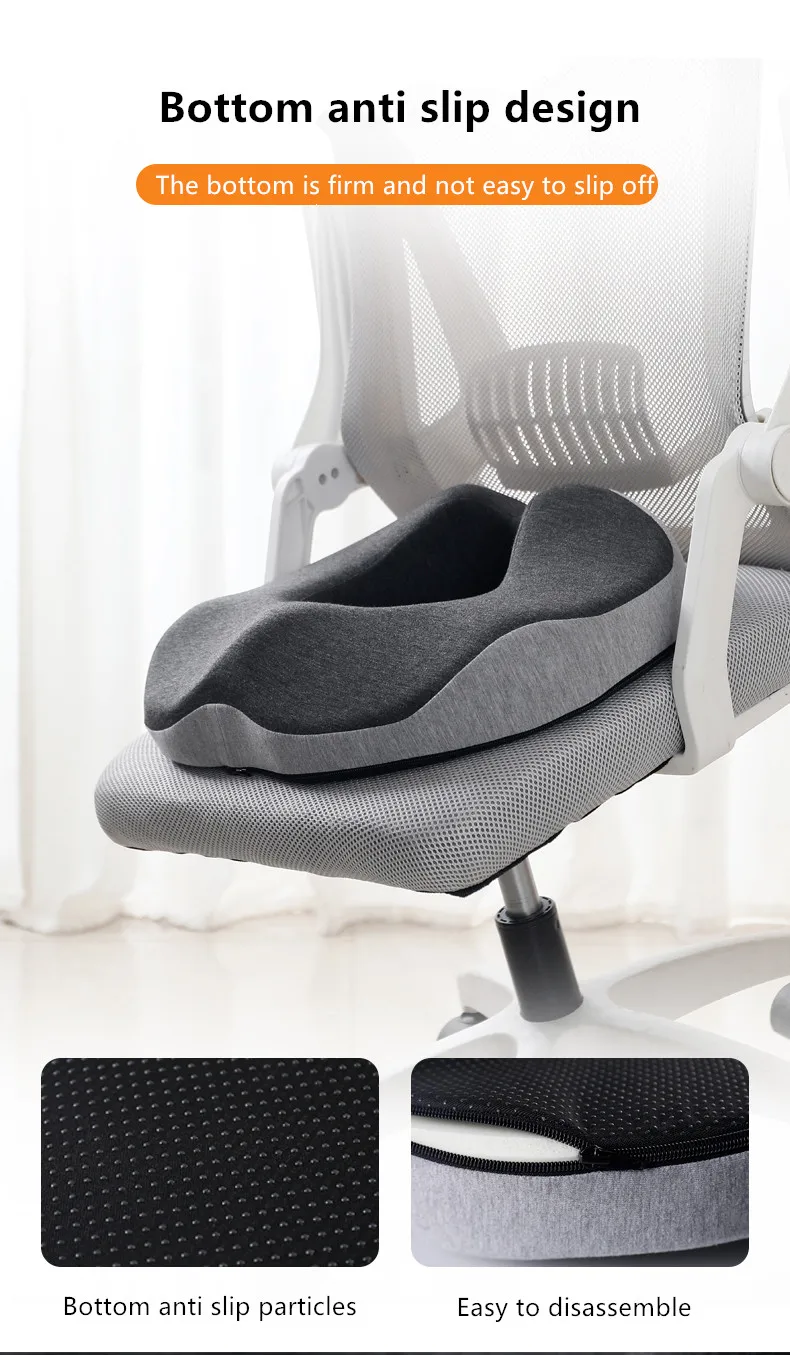 Hämorrhoidenmatte, Gesundheitspflege, Sitzkissen, Ischias, Steißbein, Bettwunden, Donuts, Form, Sitzen, Schmerzlinderung, Reisen, Büro, Memory-Schaum – Detail 2