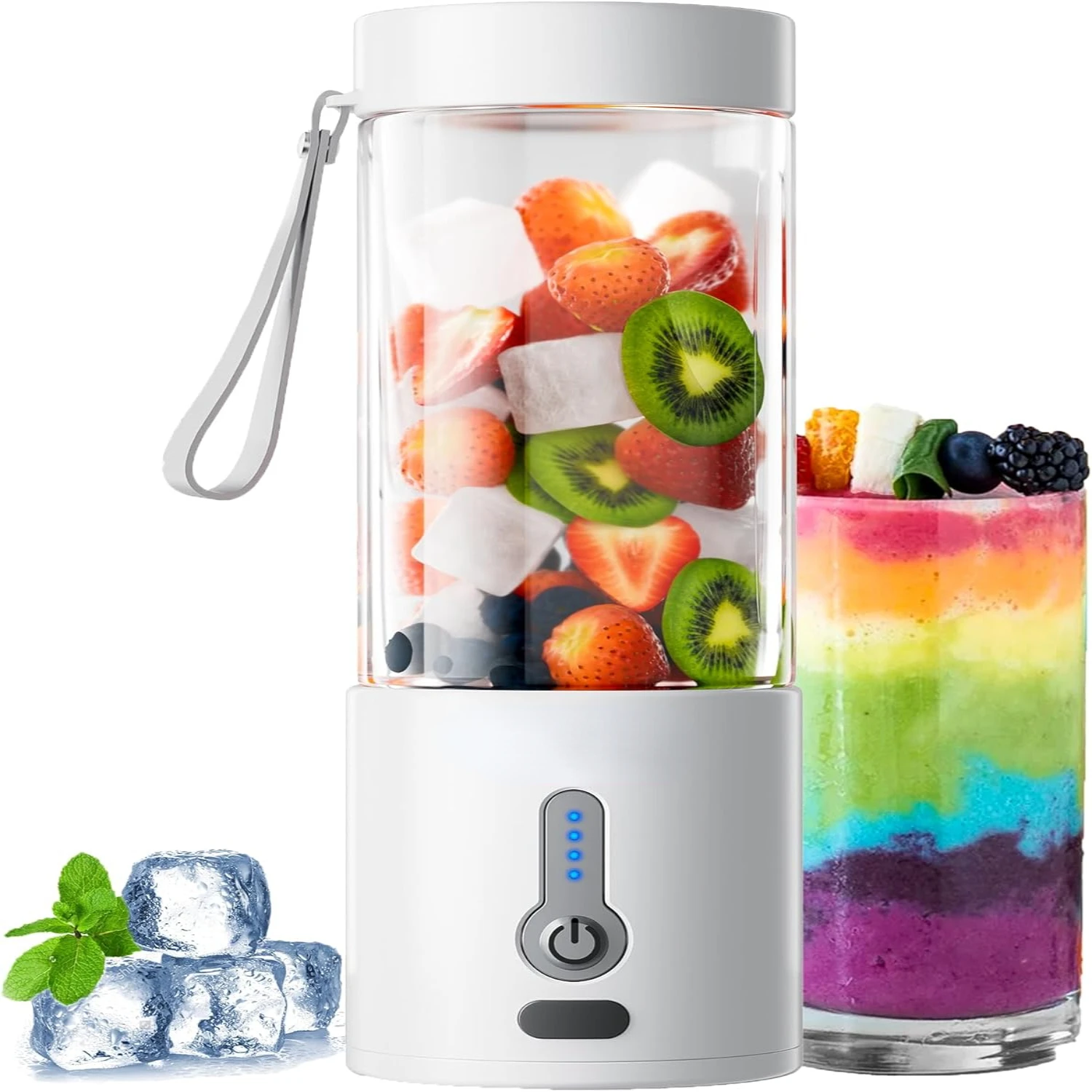 

Powerful Portable Blender for Shakes and Smoothies on-the-go, 150W Motor, Fast USB C Rechargeable, Compact Design with Power Dis