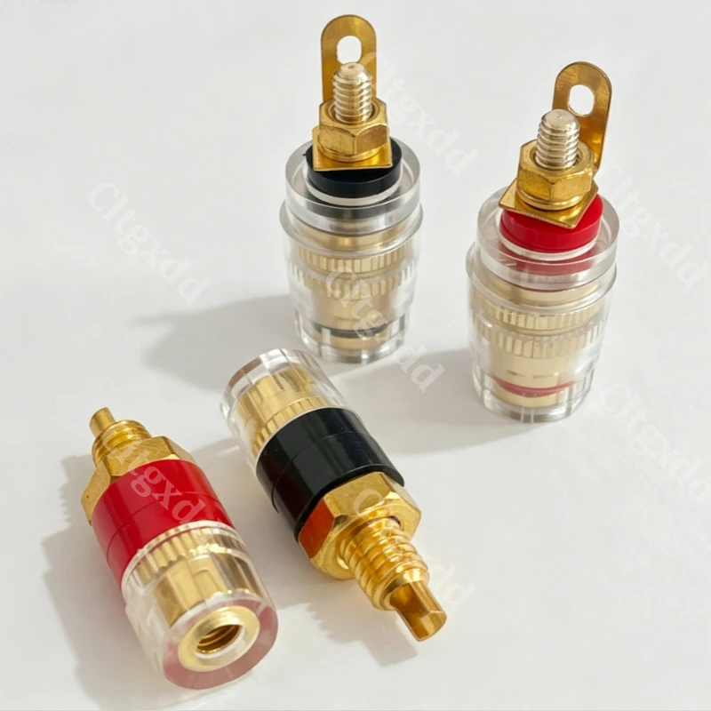 Cltgxdd 2 Stück Messingklemmen für 4-mm-Bananenstecker, CD-Audio-Lautsprecher, Anschlusskabel, Verstärker, Gewinde 31 mm/33 mm – Detail 5