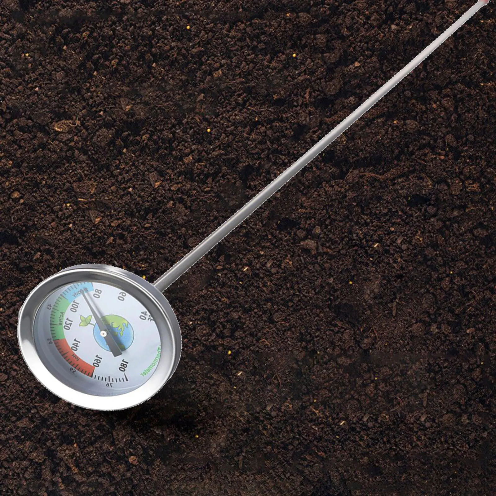 Temperature Range 40°F - 180°F/10°C - 76°C Soil Thermometer Tester Meter Probe Size 5x500mm Temperature Monitor Compost Soil