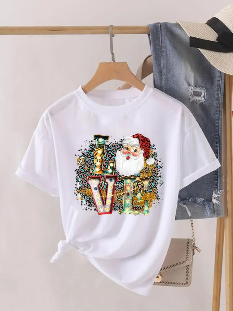 Funny Dog Claw Christmas T-Shirt Fashion Women Shirt Tee O-Neck Top Trend Cute Merry Christmas Clothing Clothes Graphic T-Shirt