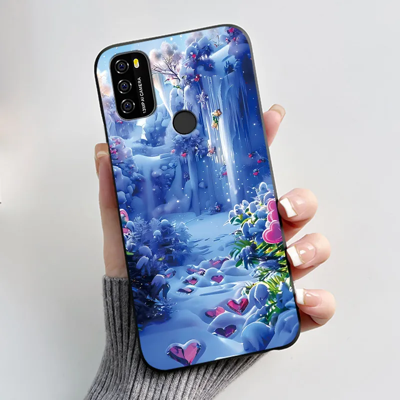 Casing For BlackView A70 Case BlackView A70 Pro Phone Case Aesthetic Cute Cat Cartoon Black Soft Silicone Shockproof Back Cover