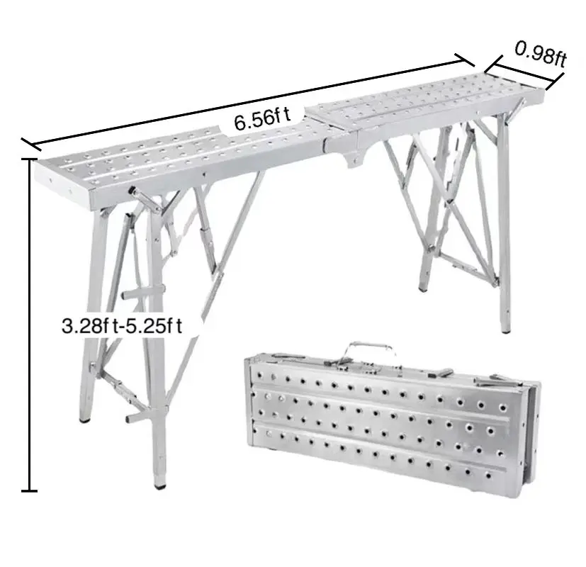 Large Loading Capacity Folding Multifunctional Metal Stool Lifting Scaffolding Engineering Ladder Platform