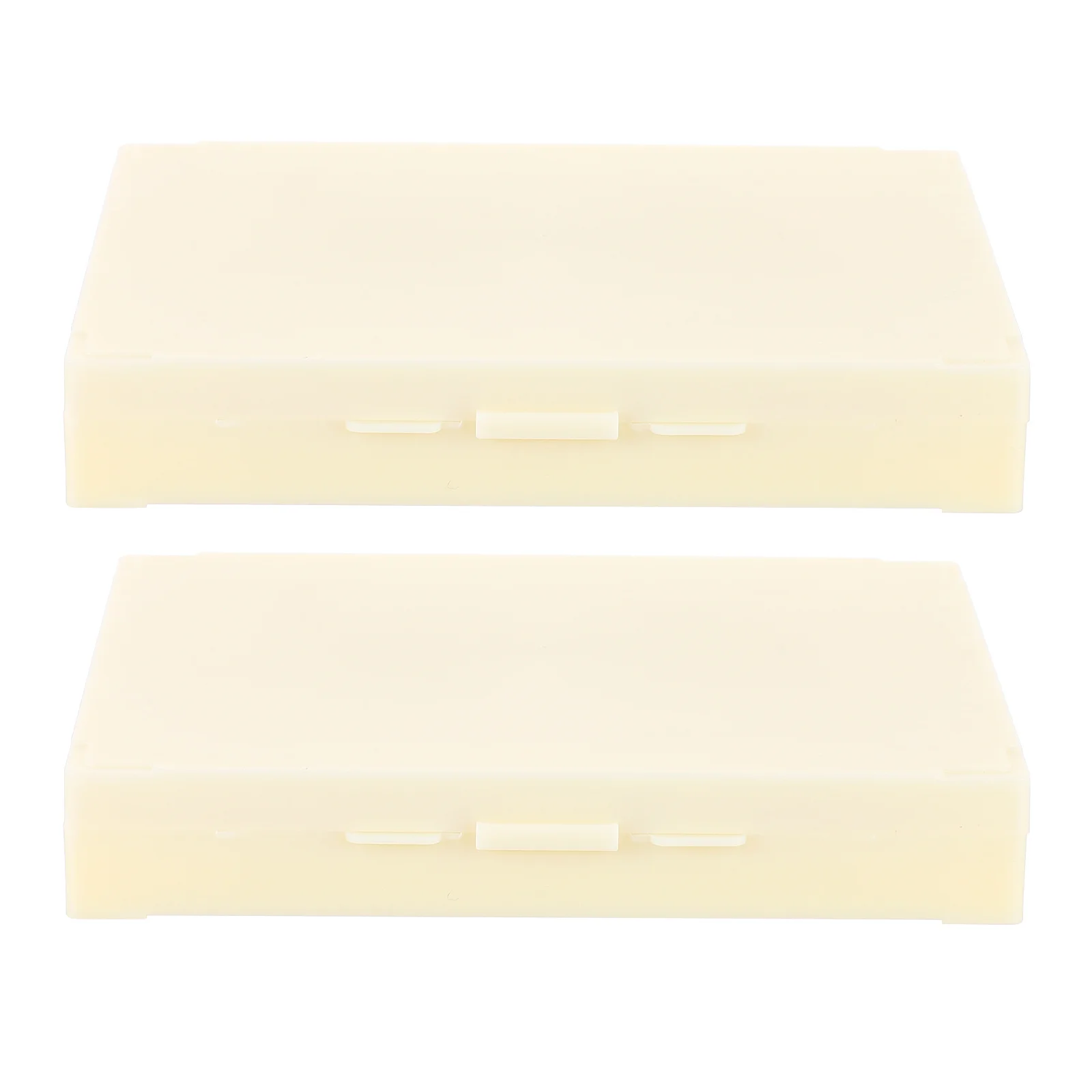 2Pcs Multi Slot Microscope Heavy Duty Plastic Storage Container with Buckle Latch for Secure Slide Organization