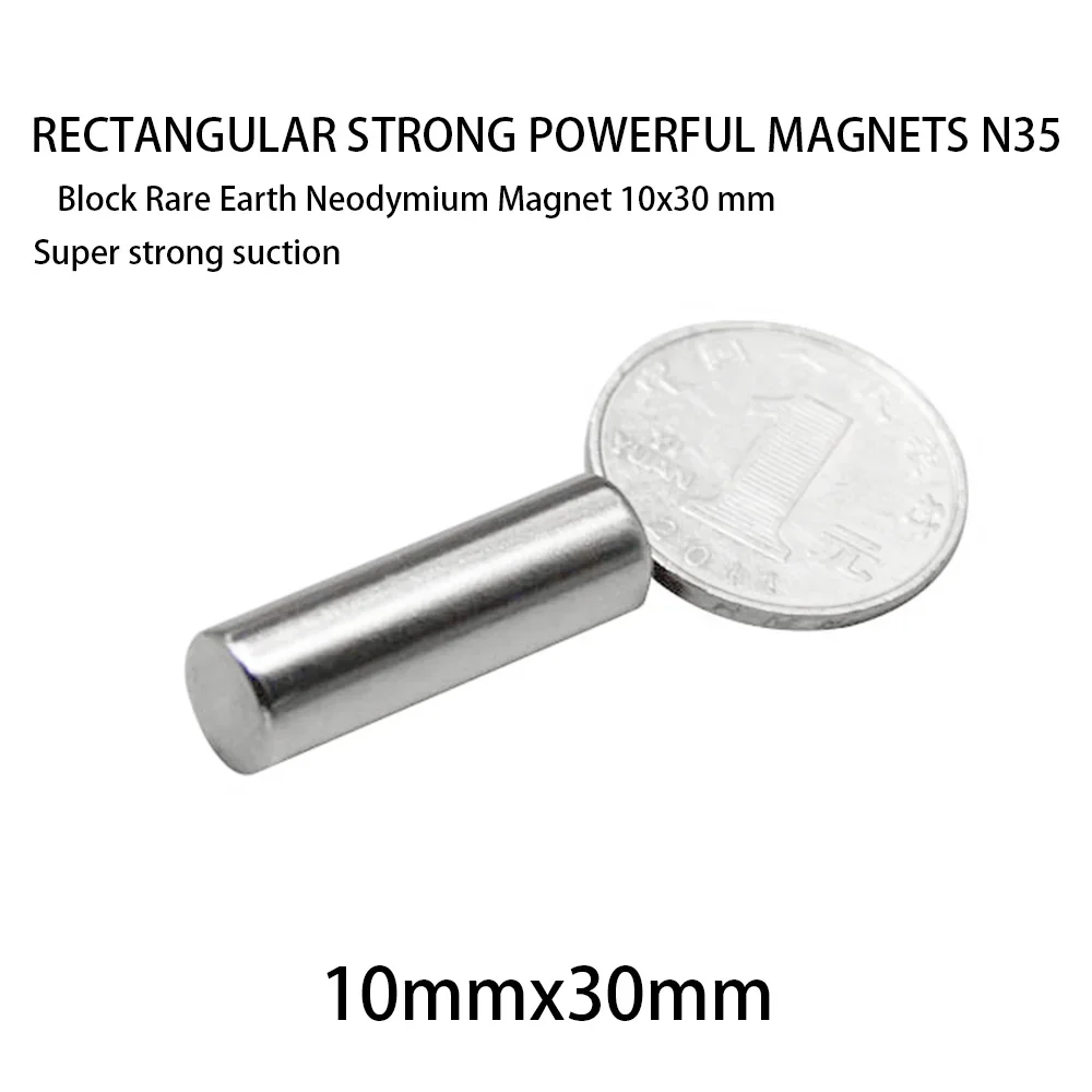 2/5/10PCS 10x30mm Small Round Neodymium Magnet N35 Super Strong Fridge Magnets Disc 10*30mm Magnetic Sheet Fishing Magnet