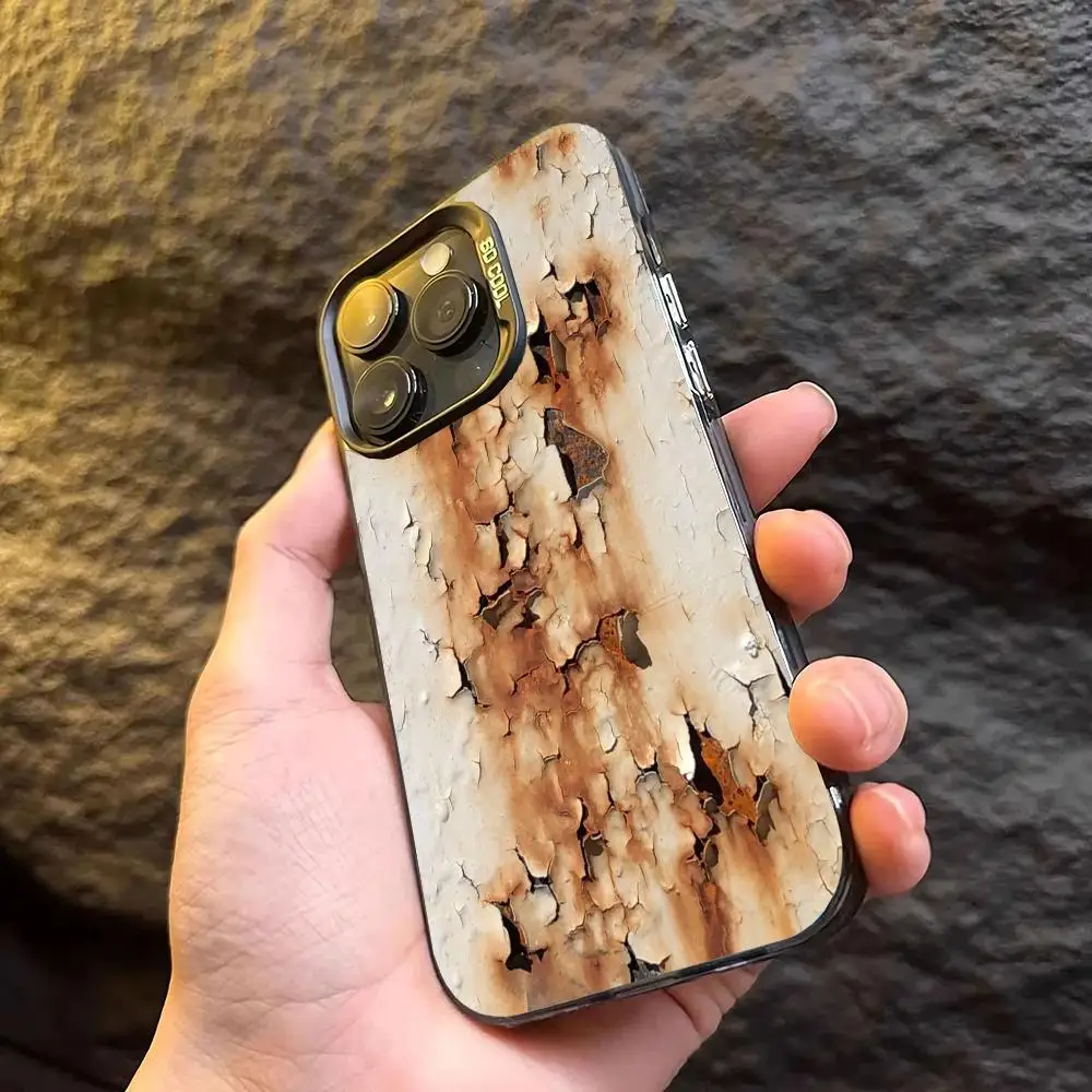 

Rust Creative design phone case for iPhone 16 15 14 13 12 11 Pro/ Max/Plus shock-proof rear cover anti-fingerprint