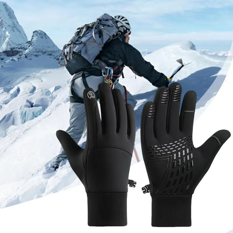 Winter Warm Gloves For Men Women Thermal Waterproof Touchscreen Winter Gloves Bicycle Gym Outdoor Sports Running Cold Gloves