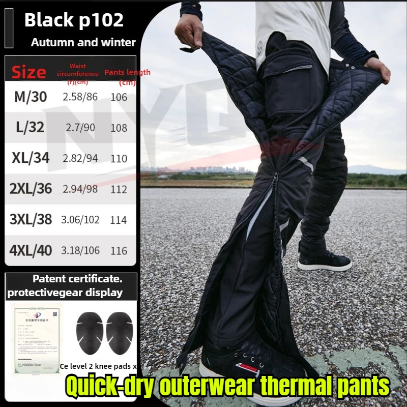 

SCOYCO Motorcycle Pants Winter Warm Quick Take Off Trousers Waterproof Windproof Motocross CE Anti-fall MTB Quick-Release Pants