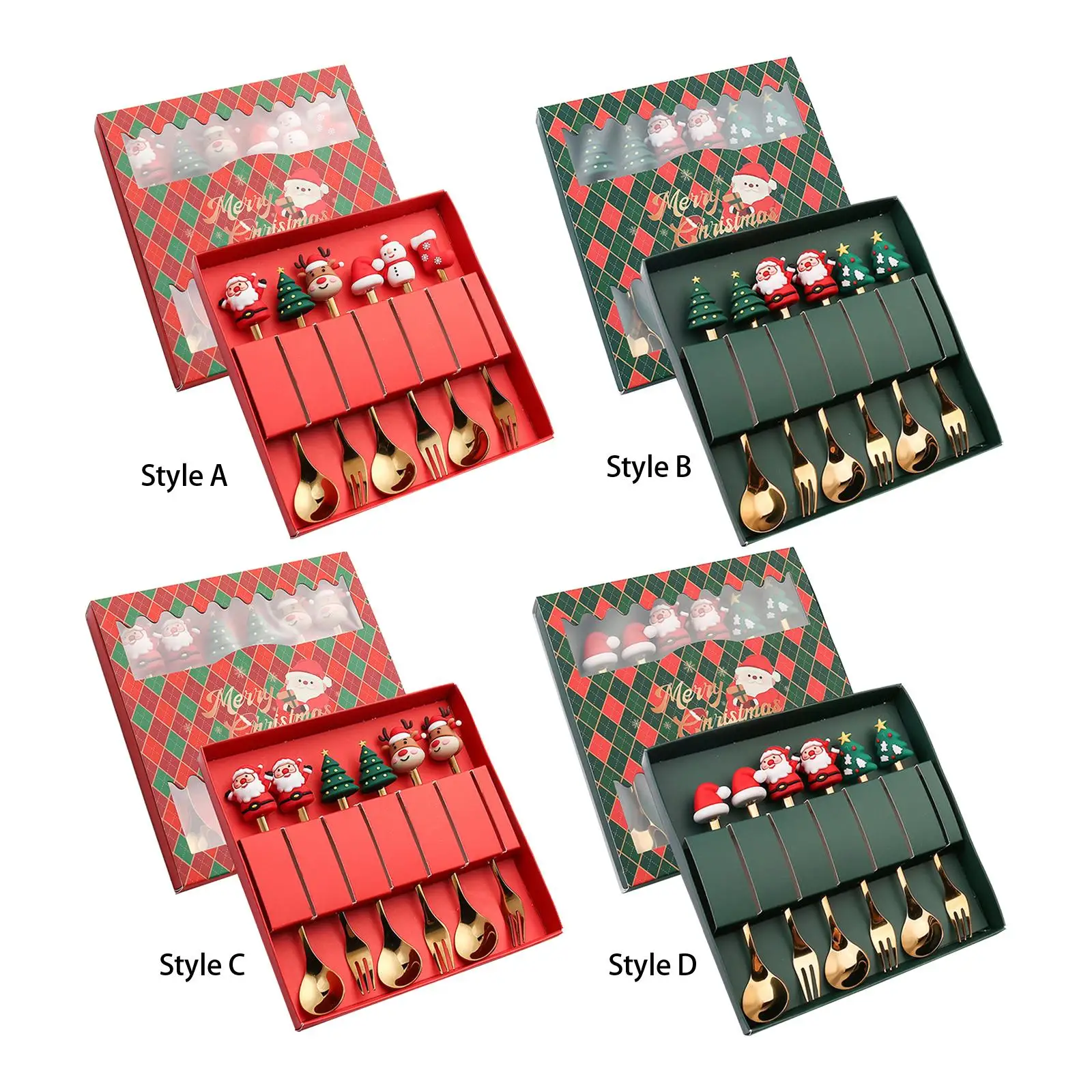 6 Piece Cutlery Set Stainless Steel Dessert Spoons Forks Soup Dessert Spoon