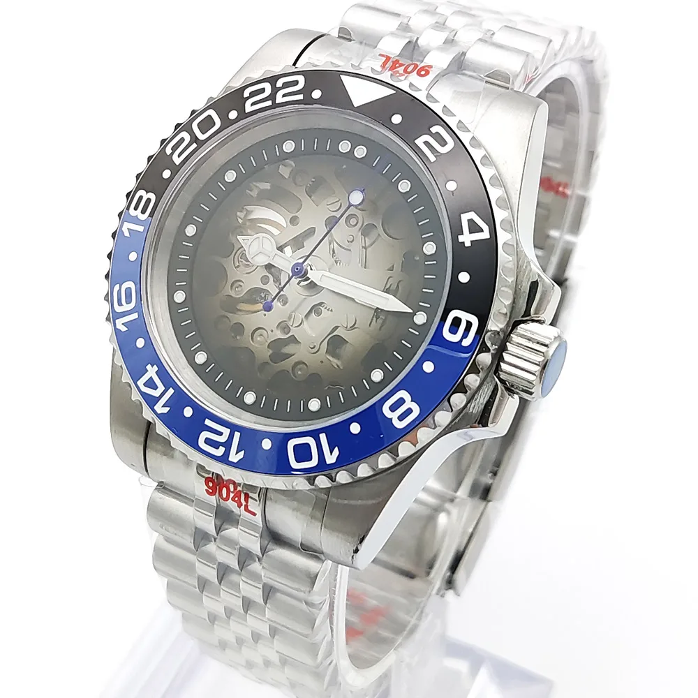 Men's Automatic Mechanical Watch, Gradient Colour Transparent Dial, Sapphire Glass, Water Resistant to 100m, Men's Fashion Watch