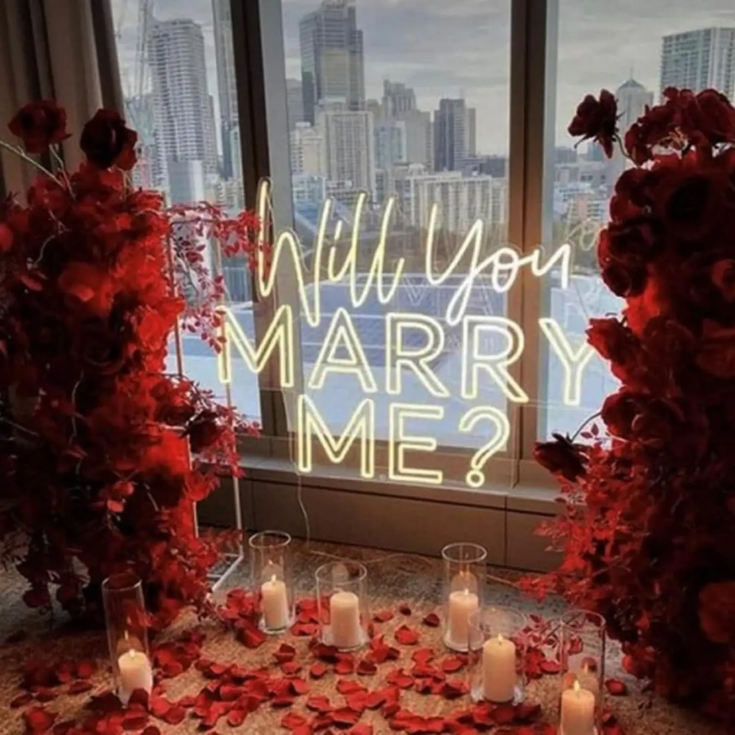 Will You Marry Me LED Neon Sign Custom Wedding Proposal Light, Anniversary Gift, Romantic Decor for Couples, Valentines, Brides