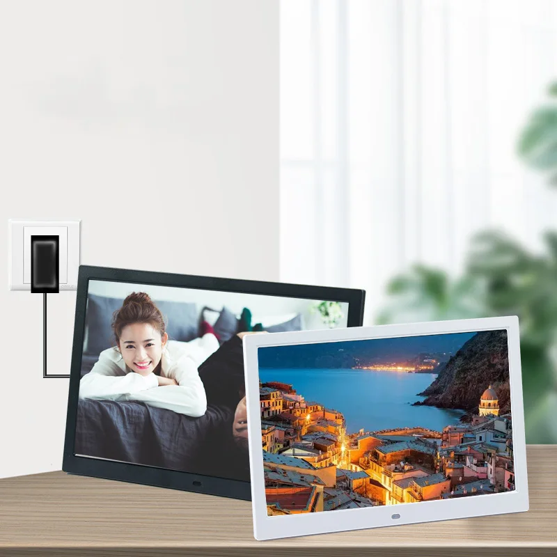 

HBCBX 15.4-inch Digital Photo Frame 1280 * 800, Black And White USB/SD Image Calendar, Video, Music, Christmas Gift