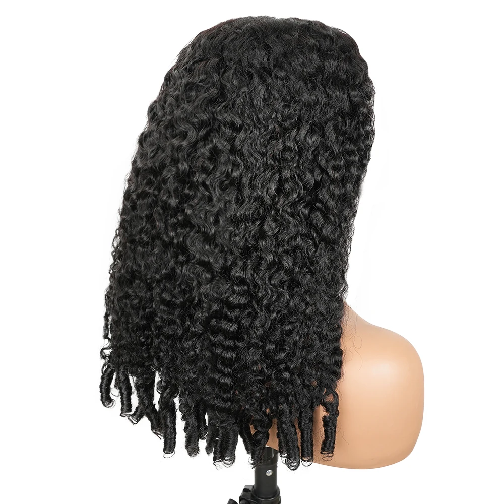 12a birmanês encaracolado perucas de cabelo humano brasileiro 7x6 perucas frontais do laço 200% densidade bouncy encaracolado cor natural cabelo remy para mulher