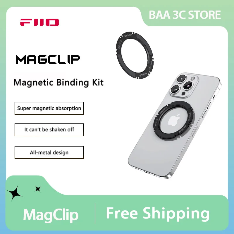 

FiiO MagClip Magnetic Binding Kit All-metal Ultra-Strong Nagnetic Attraction Custom for FIIO DAC KA17/BTR15 for IPhone15 Pro